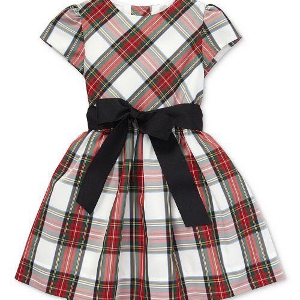 Ralph Lauren Tartan White Plaid Dress Set - 12M